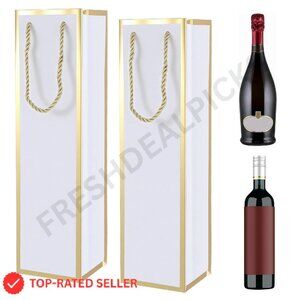 Elegant Wine Gift Bags Luxury Reusable Gold Foil Print Party Wedding Anniversary